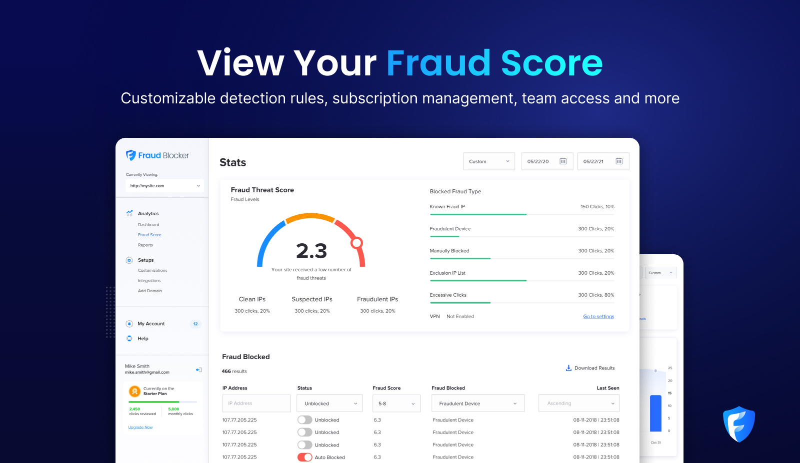 screenshot of Fraud Blocker
